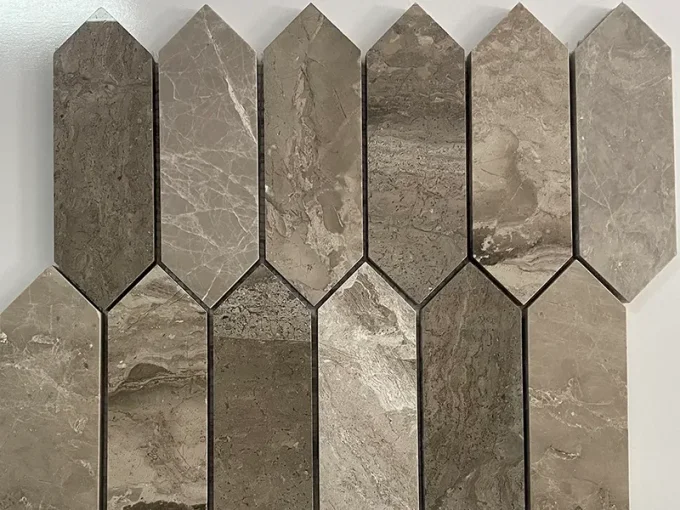 Mosaic picket marbre gris atlantique 20.6/30.6 cm Ep. 1 cm - unité de vente 0.8 m² 