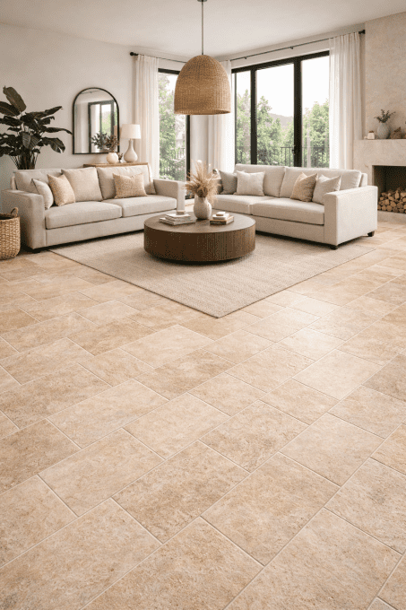 Dallage travertin 1er chx mix beige 20.3/40.6 Ep. 1.2  - Unité de vente 1.011 m² (12 pcs)