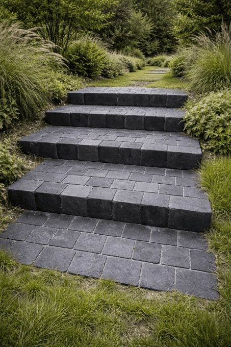 Pavé basalte noir intense 14/14 cm Ep. 2/3 cm - unité de vente : 1 m² pour 42 pavés