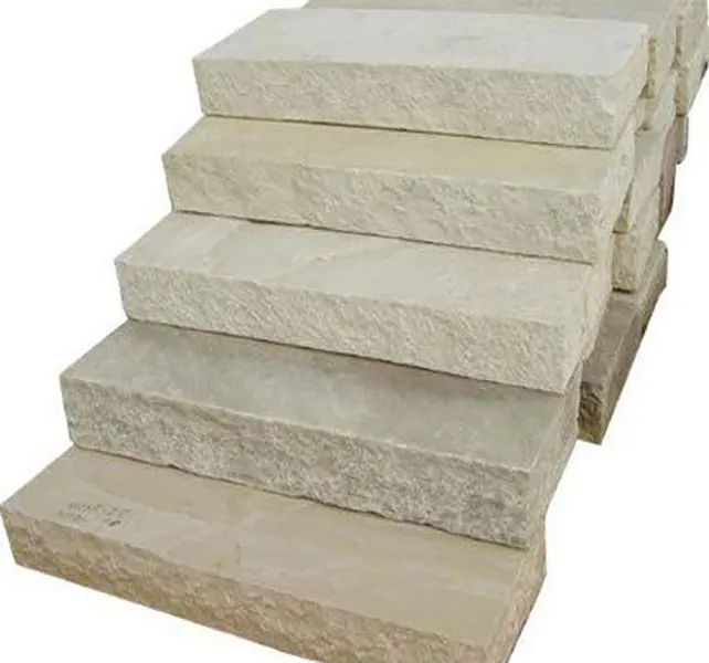 Bordure grès kandla white beige blanc rosé - 100/20 cm Ep. 7/9 cm