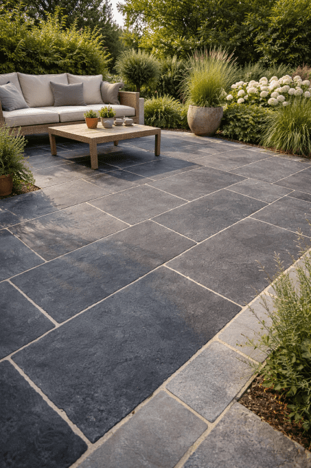 Dallage calcaire Taj'Black historic anthracite  40/60 cm Ep.2.2 cm -Unité de vente 1.0234 m²(4 pcs)