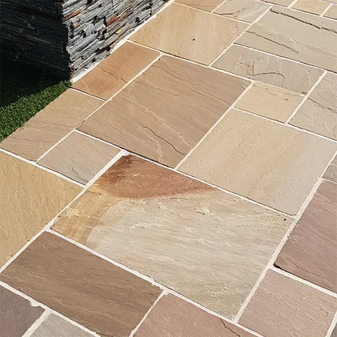 Dallage grès kandla multi color Opus 4 formats Ep.2.2 cm  - Unité de vente 0.781 m²