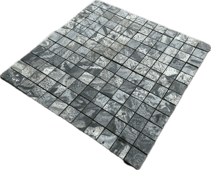 Mosaic silver grey carré 4.8/4.8 cm  - 30/30 cm  Ep. 1 cm - unité de vente 0.99 m²