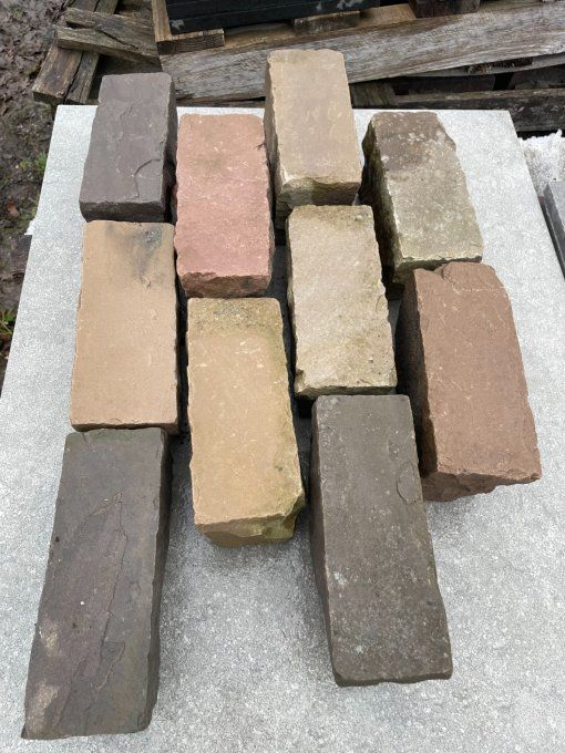 Pavé grès Kandla multi color 8/20 cm ép. 10/12 cm - Unité de vente : 49 pavés / m²