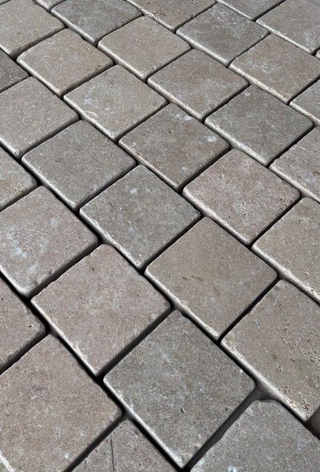 Pavés Sinaï Pearl Antico 10X10 cm épaisseur 3 cm - unité de vente : 86 pavés pour 1 m²