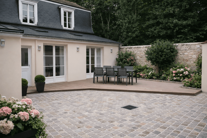 Pavés grès kandla Multi Color  10/10 cm Ep. 5/7 - unité de vente : 1 m² pour 76 pavés