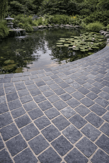 Pavé calcaire kota blue 14/14 cm Ep. 3/5 cm - unité de vente : 1 m² pour 42 pavés 