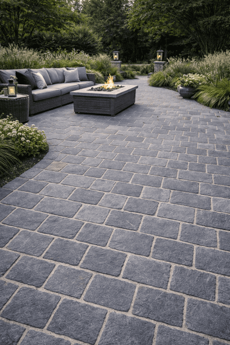 Pavé calcaire kota blue 14/20 cm Ep. 3/5 cm - unité de vente : 1 m² pour 30 pavés