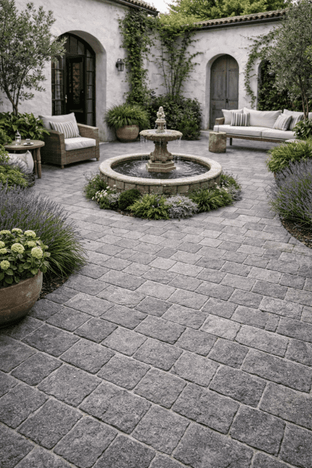 Pavé granit gris royal 14/20 cm Ep. 5 cm - unité de vente : 1.008 m² pour 32 pavés