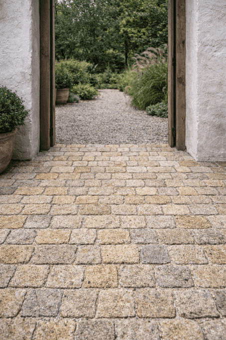 Pavé granit jaune beige 9/11 cm Ep. 4/6 cm - unité de vente : 1 m²
