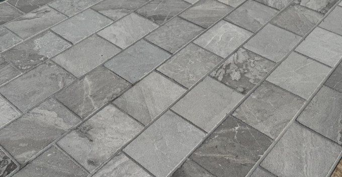 Pavé marbre gris atlantique 15.25/20.30 cm Ep. 3 cm - unité de vente : 1.0037 m² pour 29 pavés 