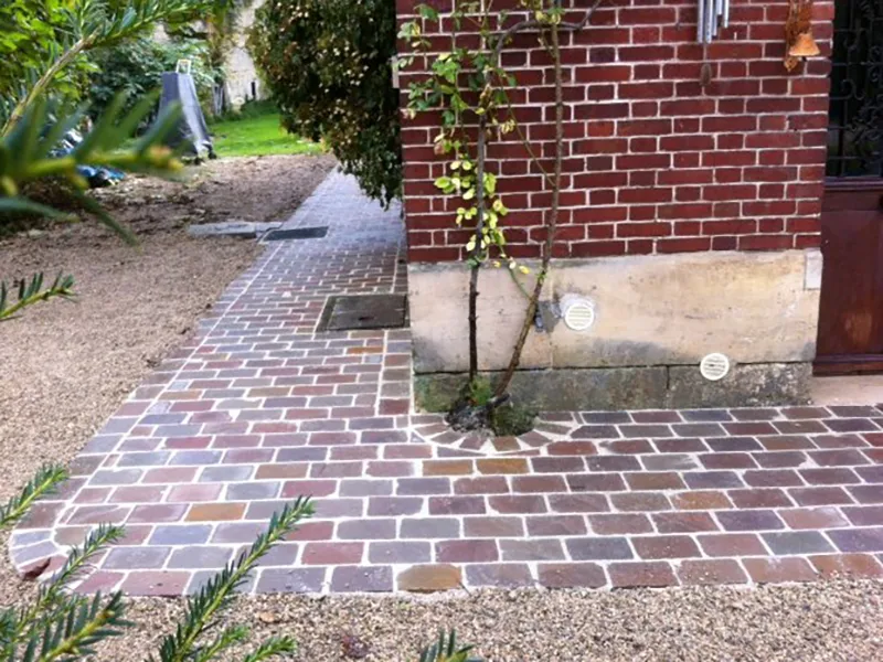 Pavés grès kandla Multi Color  14/20 cm Ep. 11/13 - unité de vente : 1 m² pour 30 pavés