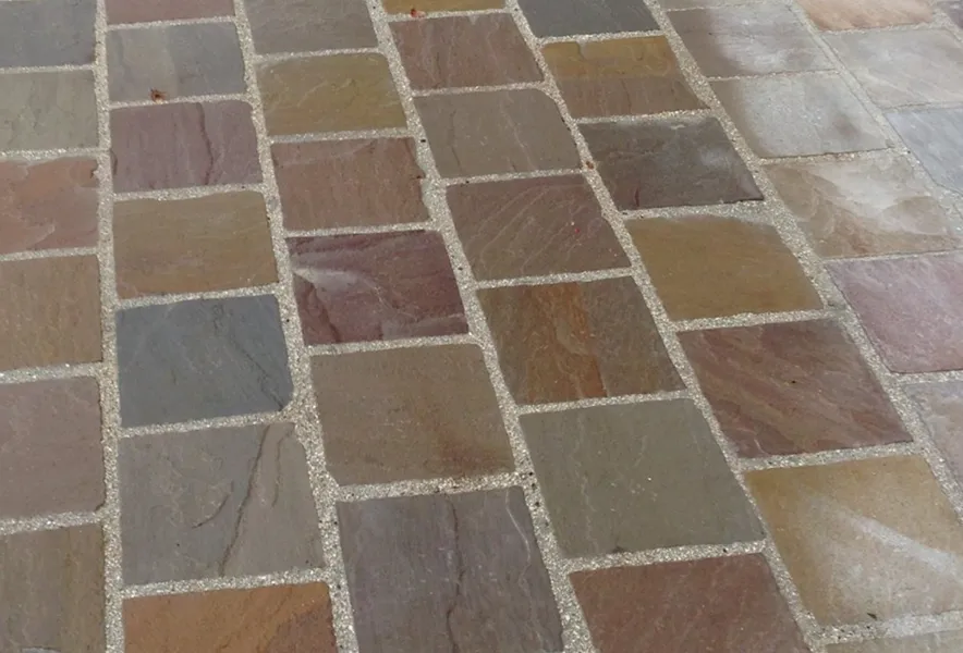 Pavés grès kandla Multi Color  20/20 cm Ep. 4/6 - unité de vente : 1 m² pour 22 pavés