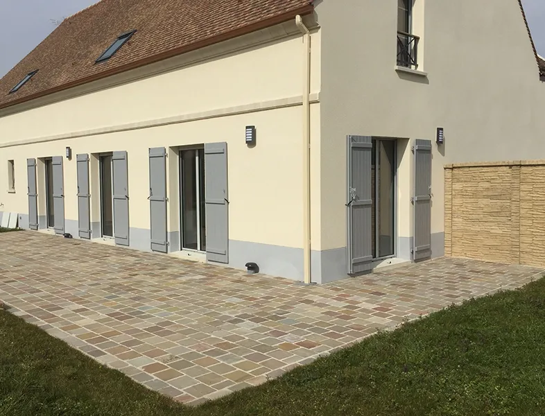 Pavés grès kandla Multi Color  20/20 cm Ep. 4/6 - unité de vente : 1 m² pour 22 pavés
