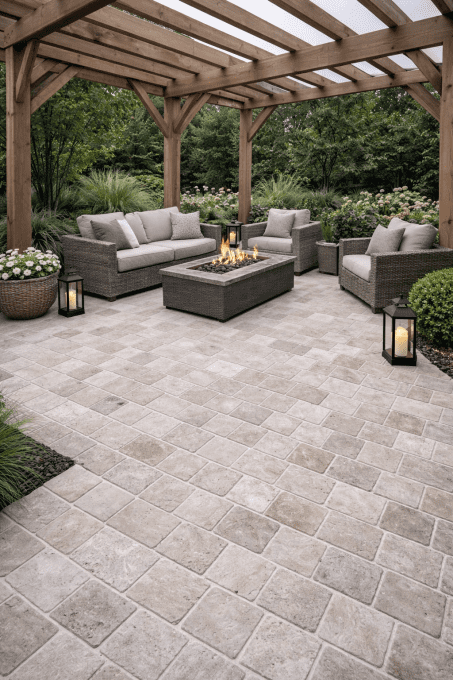 Pavés travertin rustic mix beige 15.3x15.3 cm Ep. 3 cm - unité de vente : 1.0109 m² pour 39 pavés