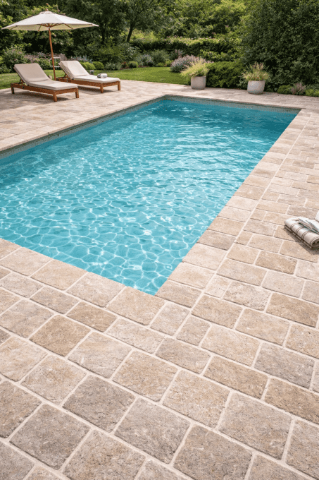 Pavés Sinaï Pearl Antico 14X20 cm épaisseur 3 cm - unité de vente : 32 pavés pour 1 m²