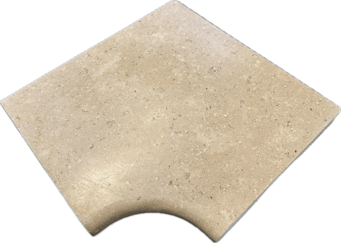 Margelles d'angle rentrant Sinaï Pearl 42/30 cm épaisseur 3 cm - 1 pièce par unité de vente