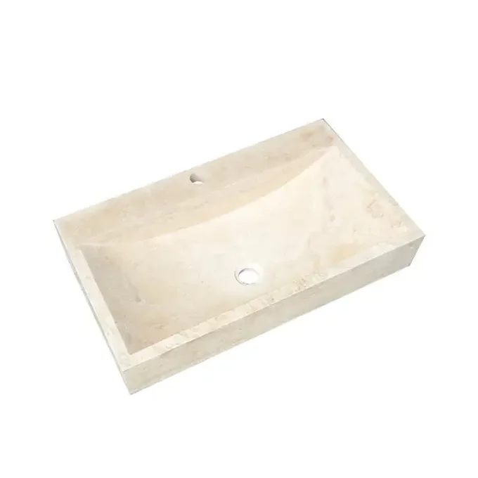Vasque travertin 1er choix mix beige rectangle - 40/60 cm Ep. 10 cm