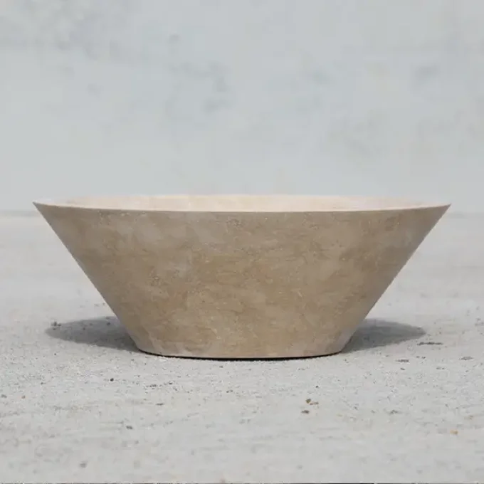 Vasque abat-jour travertin 1er choix mix beige - diamètre 42 cm